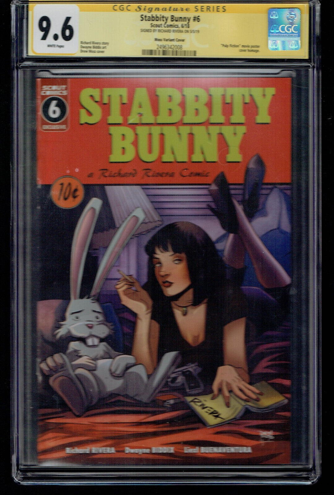 CGC 9.6 Stabbity Bunny #6 Pulp Fiction Variant Signature Series/`'