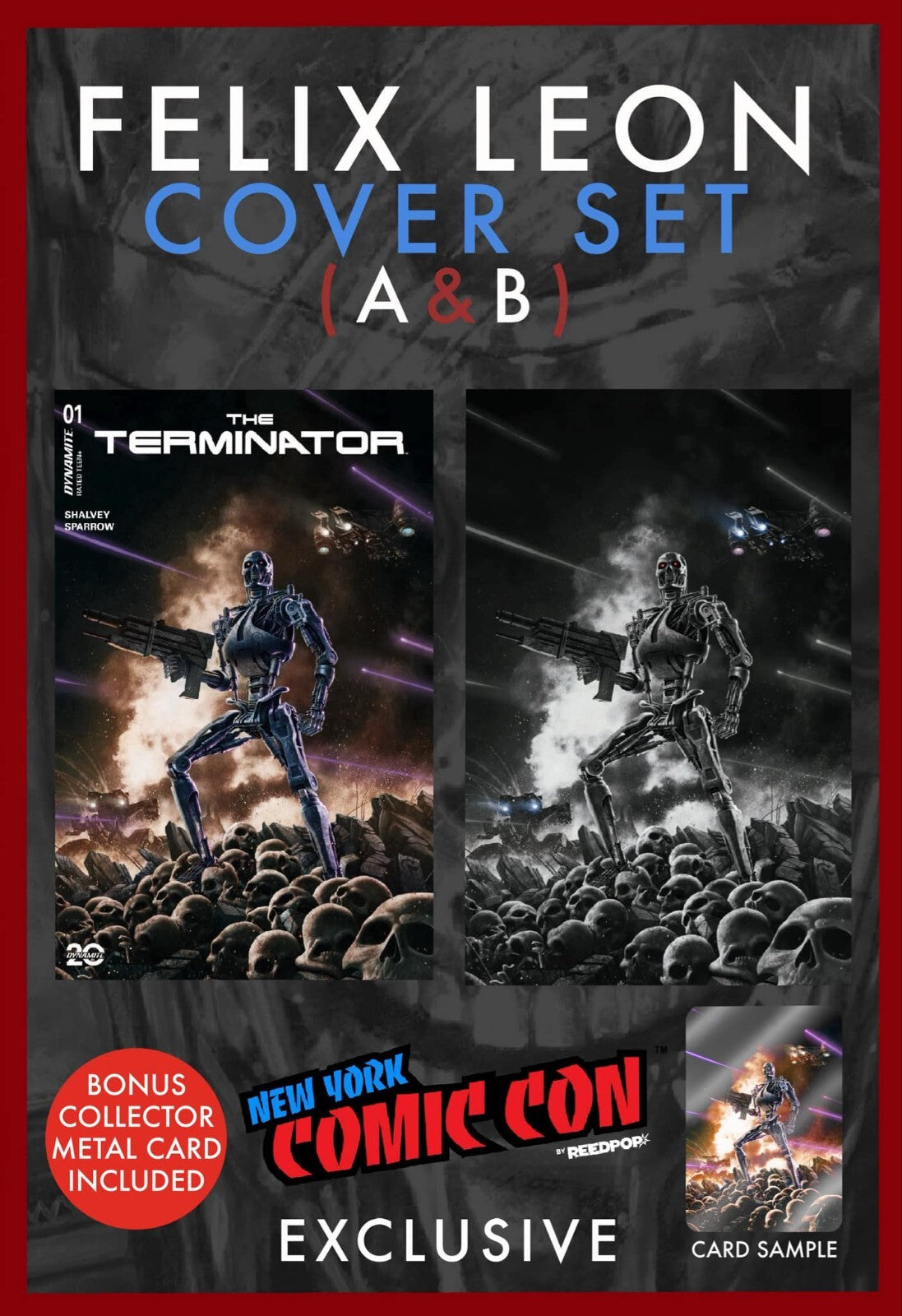 Terminator #1 NYCC 2024 Cover Variant Set by Felix Leonel
