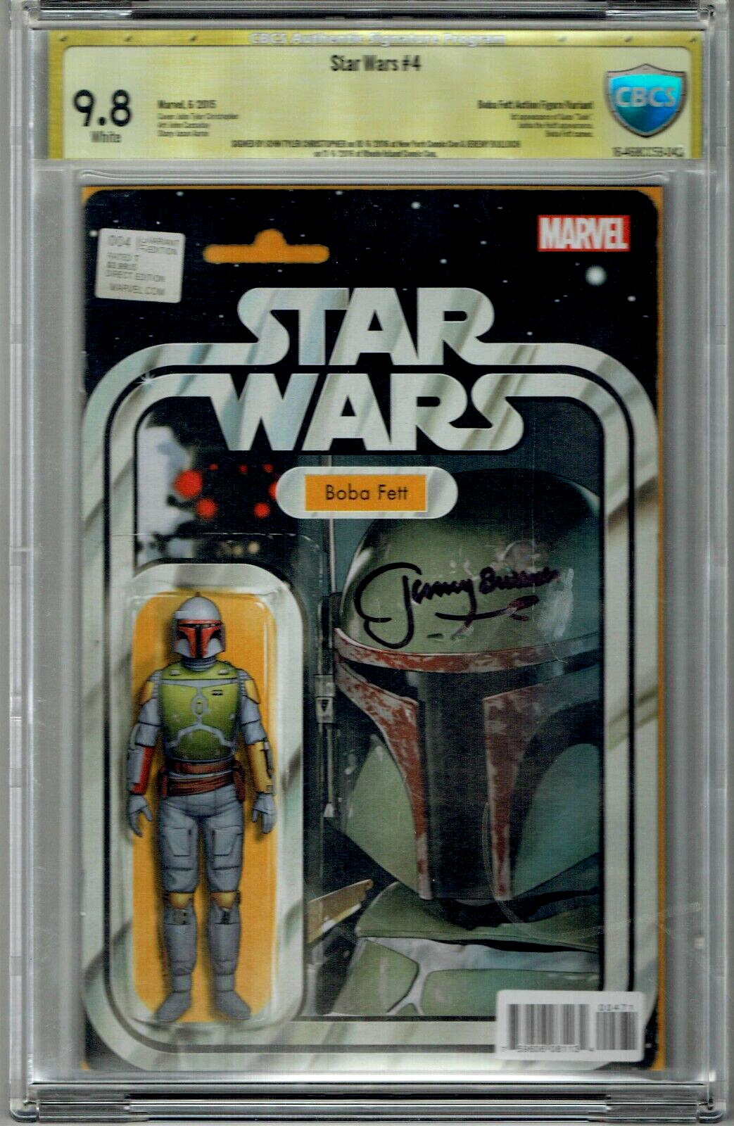 CBCS 9.8 Boba Fett ACTION FIGURE VARIANT STAR WARS #4 Singed by JEREMY BULLOCH