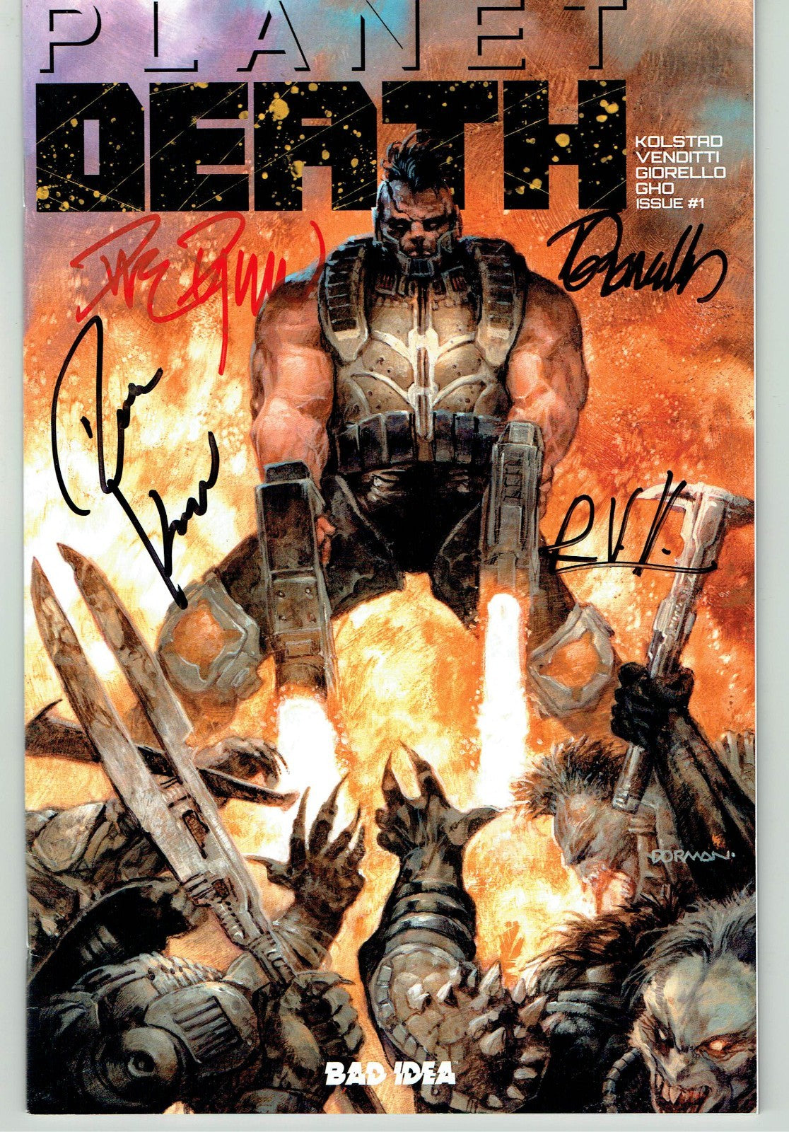 Planet Death #1 by Dave Dorman Con Variant 4x signed