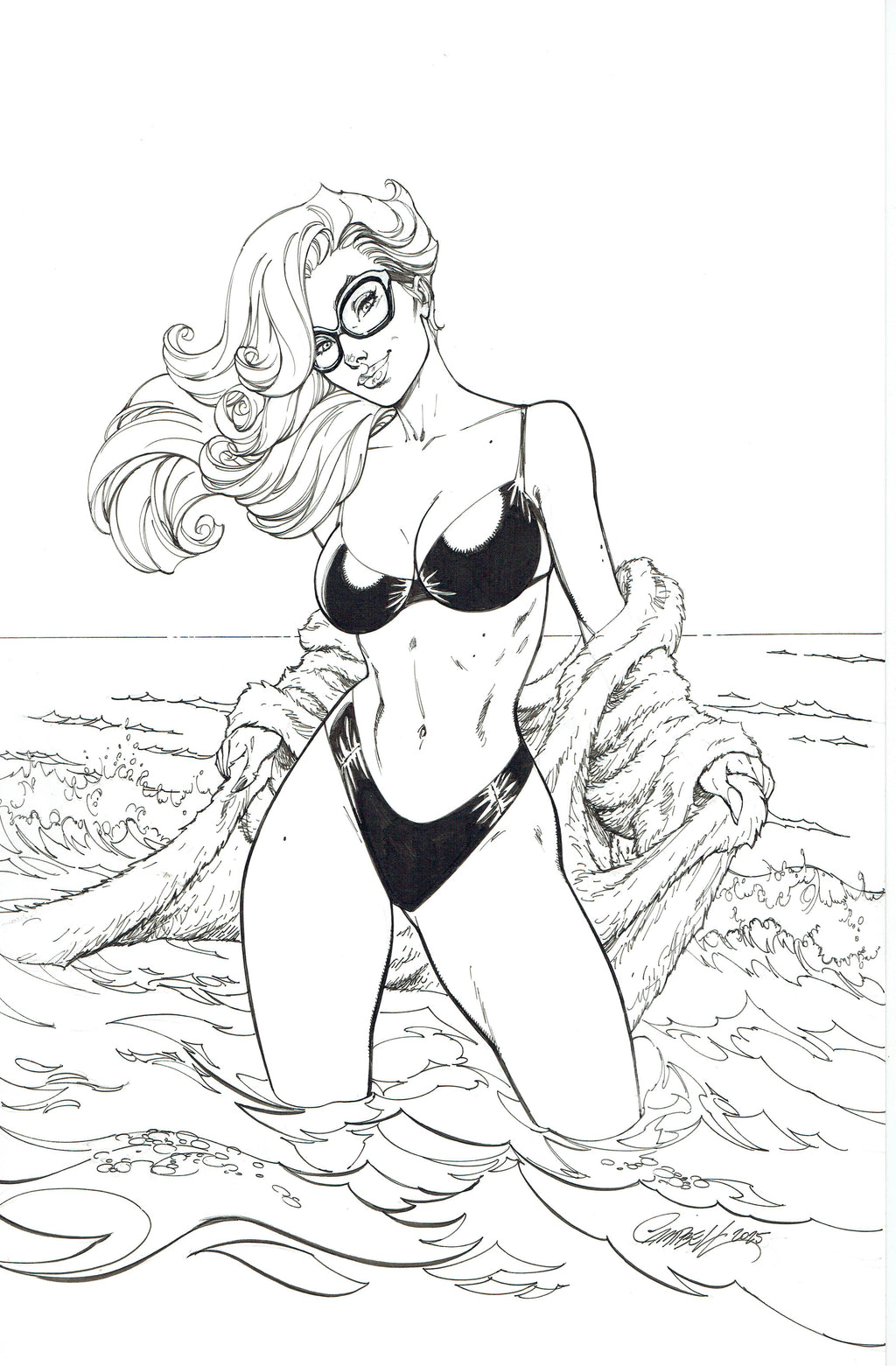 Marvel Swimsuit # 1 by J.Scott Campbell Black Cat