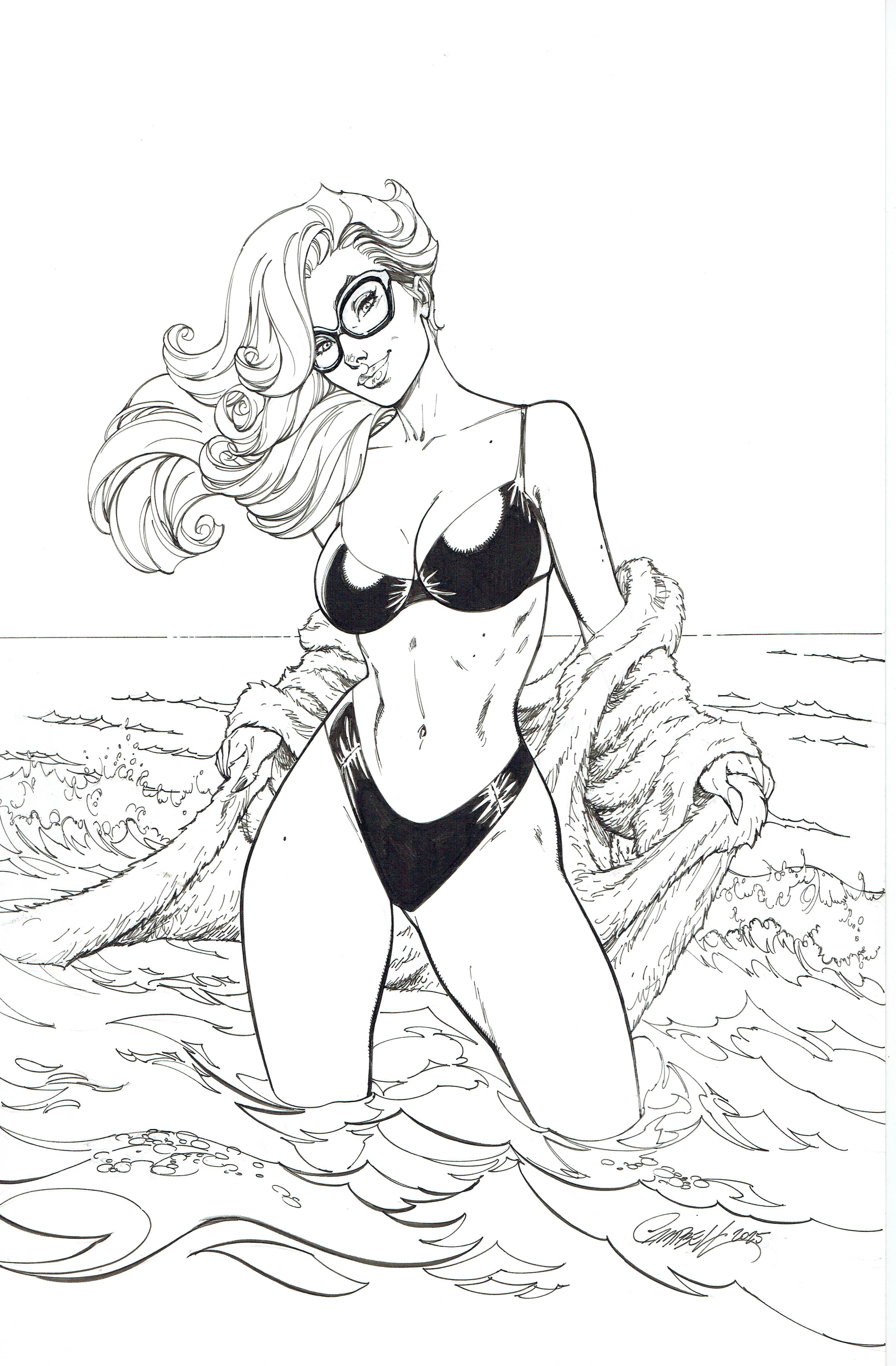 Marvel Swimsuit # 1 by J.Scott Campbell Black Cat